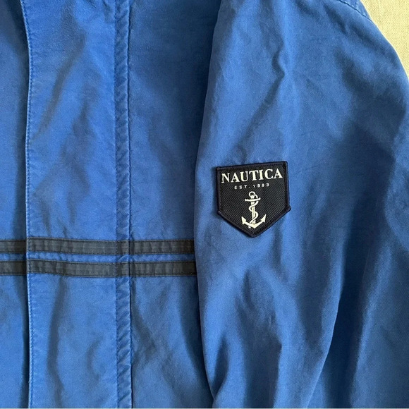 Vintage Nautica Lightweight Blue Jacket with Hidden Hoodie Size Medium - Picture 13 of 13